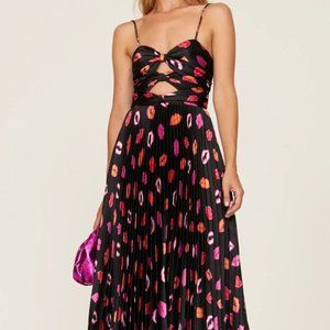 AMUR | Afra Pleated Midi Dress